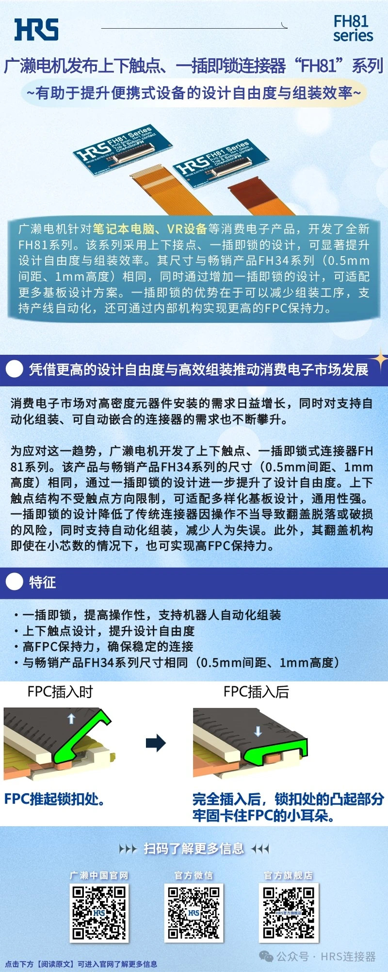 【新品發(fā)布】廣瀨電機(jī)發(fā)布上下觸點(diǎn)、一插即鎖連接器“FH81”系列